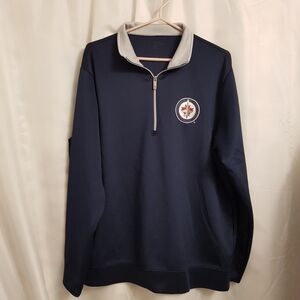 Winnipeg Jets pullover 1/4 zip Antigua mens Large
